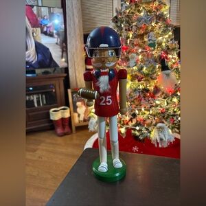 Football Nutcracker with Red Jersey 13 inch